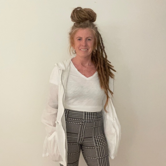 Black and white flare cotton stretch pants size small - Picture 3 of 4